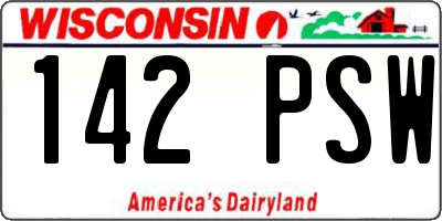 WI license plate 142PSW