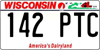WI license plate 142PTC
