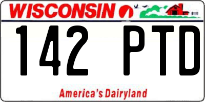 WI license plate 142PTD
