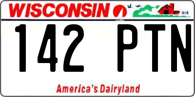 WI license plate 142PTN