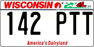 WI license plate 142PTT