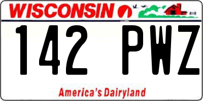 WI license plate 142PWZ