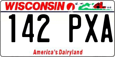 WI license plate 142PXA