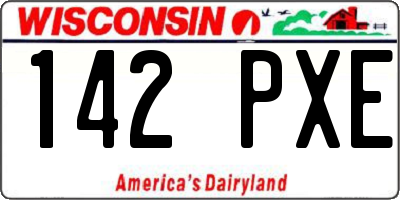 WI license plate 142PXE