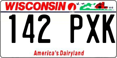 WI license plate 142PXK