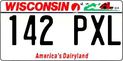 WI license plate 142PXL