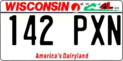 WI license plate 142PXN