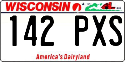 WI license plate 142PXS