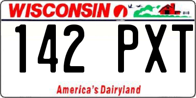 WI license plate 142PXT