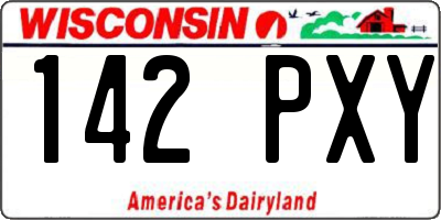 WI license plate 142PXY