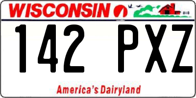 WI license plate 142PXZ