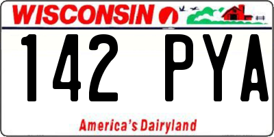 WI license plate 142PYA