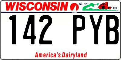 WI license plate 142PYB