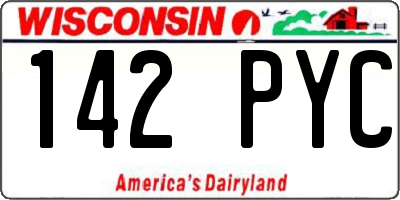 WI license plate 142PYC