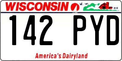 WI license plate 142PYD