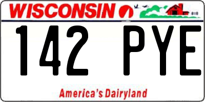 WI license plate 142PYE