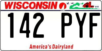 WI license plate 142PYF