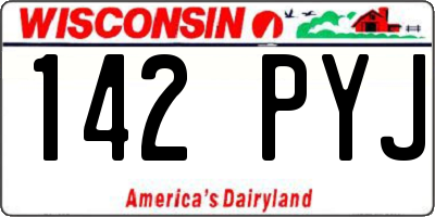 WI license plate 142PYJ