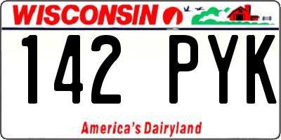 WI license plate 142PYK