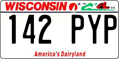 WI license plate 142PYP