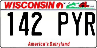 WI license plate 142PYR