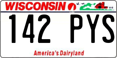 WI license plate 142PYS