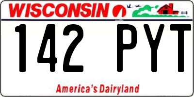 WI license plate 142PYT