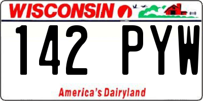 WI license plate 142PYW