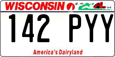 WI license plate 142PYY