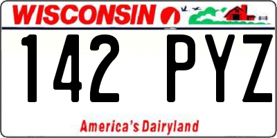 WI license plate 142PYZ