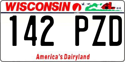 WI license plate 142PZD