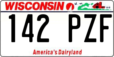 WI license plate 142PZF