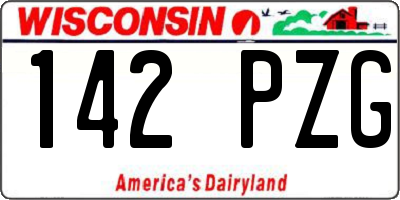 WI license plate 142PZG