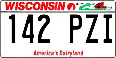 WI license plate 142PZI