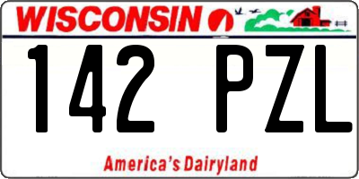 WI license plate 142PZL