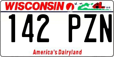 WI license plate 142PZN