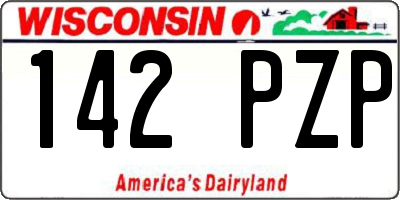 WI license plate 142PZP