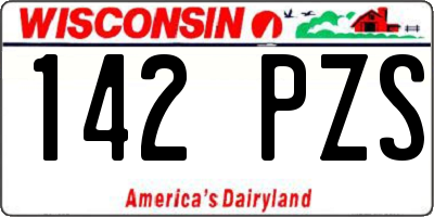 WI license plate 142PZS
