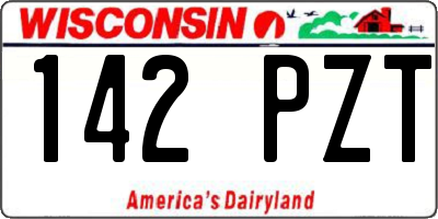 WI license plate 142PZT