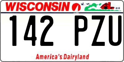WI license plate 142PZU