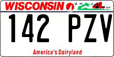 WI license plate 142PZV