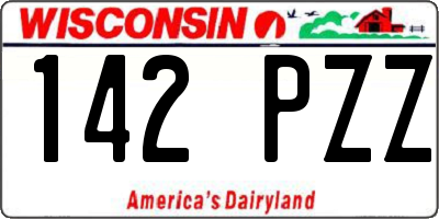 WI license plate 142PZZ