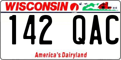 WI license plate 142QAC