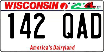 WI license plate 142QAD