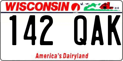 WI license plate 142QAK