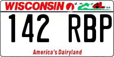 WI license plate 142RBP