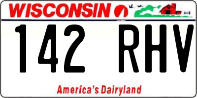 WI license plate 142RHV