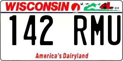 WI license plate 142RMU