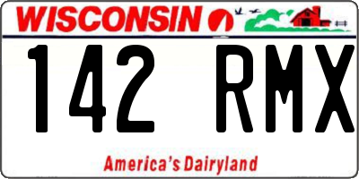 WI license plate 142RMX