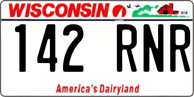 WI license plate 142RNR